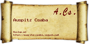 Auspitz Csaba névjegykártya