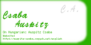 csaba auspitz business card